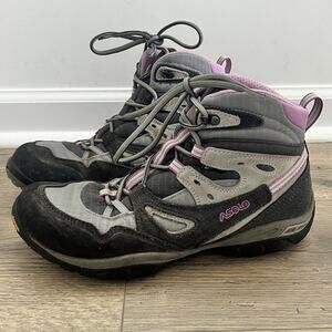 Asolo Athena WP ML Hiking Shoes Womens Sz 9 Vibram Waterproof Boots Gray Purple